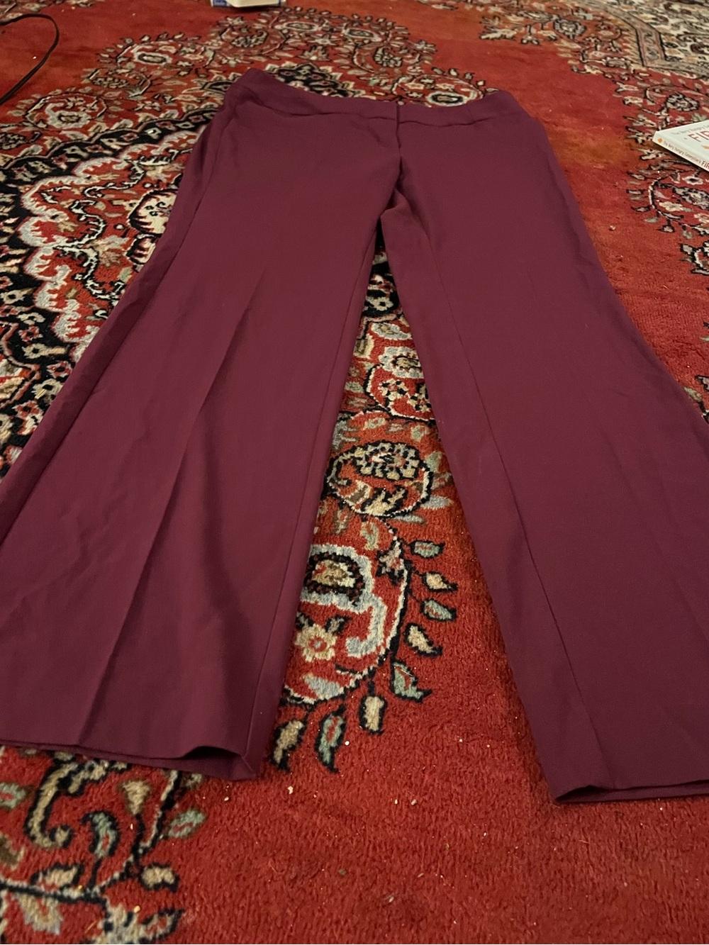 White House Black Market Ponte Pants in Burgundy 10